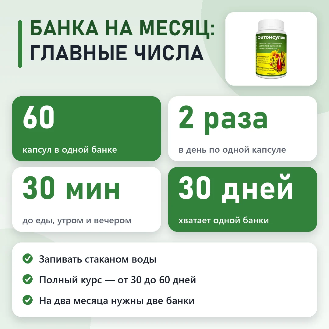 Фитонсулин в цифрах: схема и курс