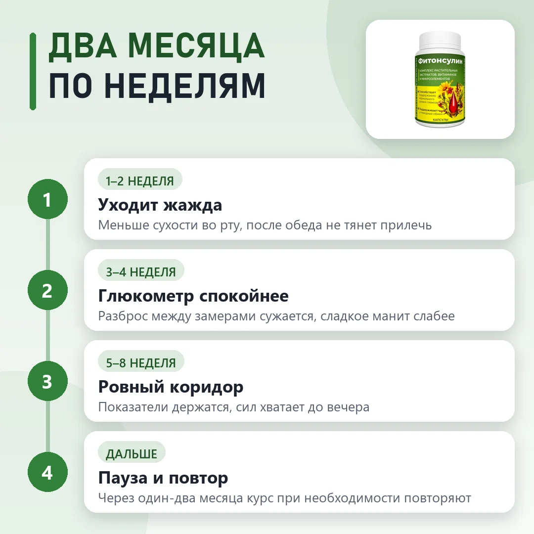Курс Фитонсулин по этапам